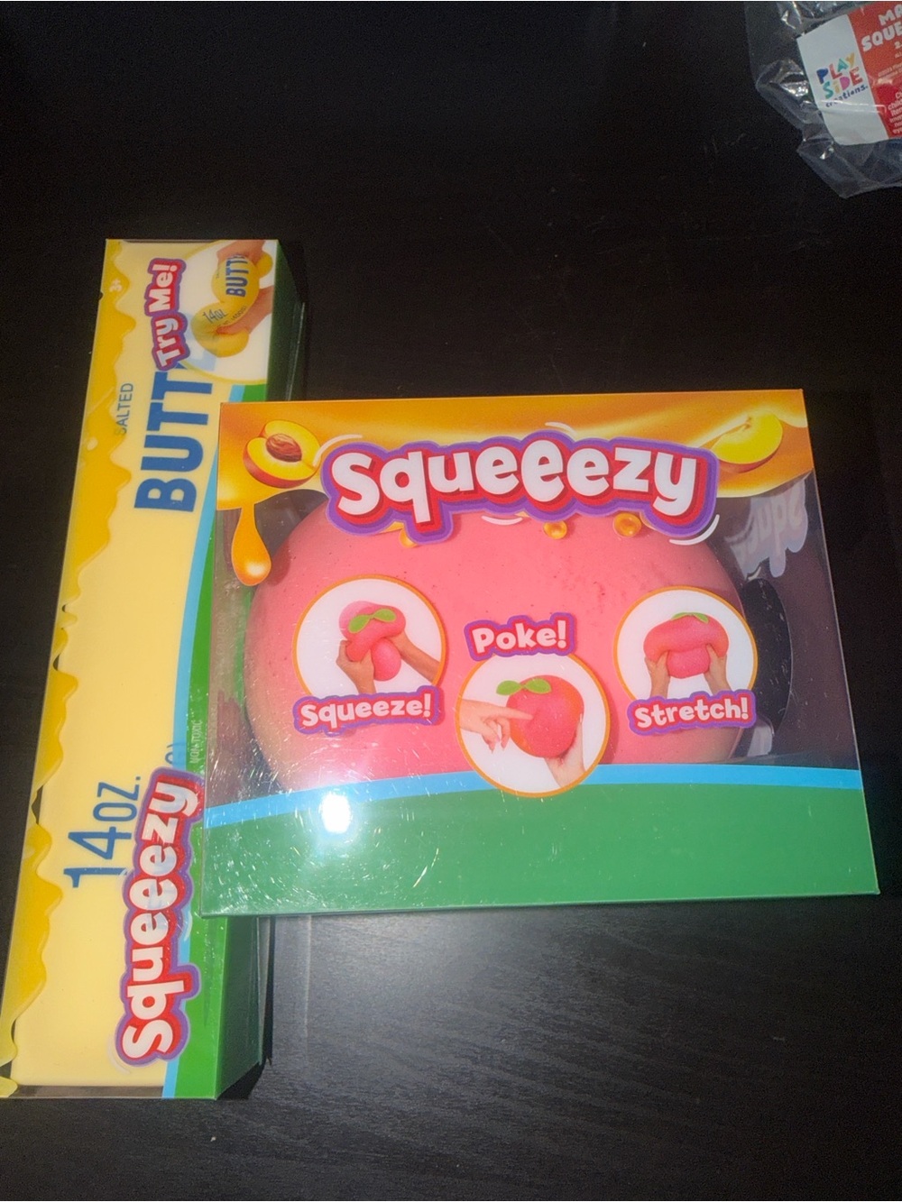 Squeeeze Pink peach & 14oz Jumbo Butter Squishy Viral 2 pack